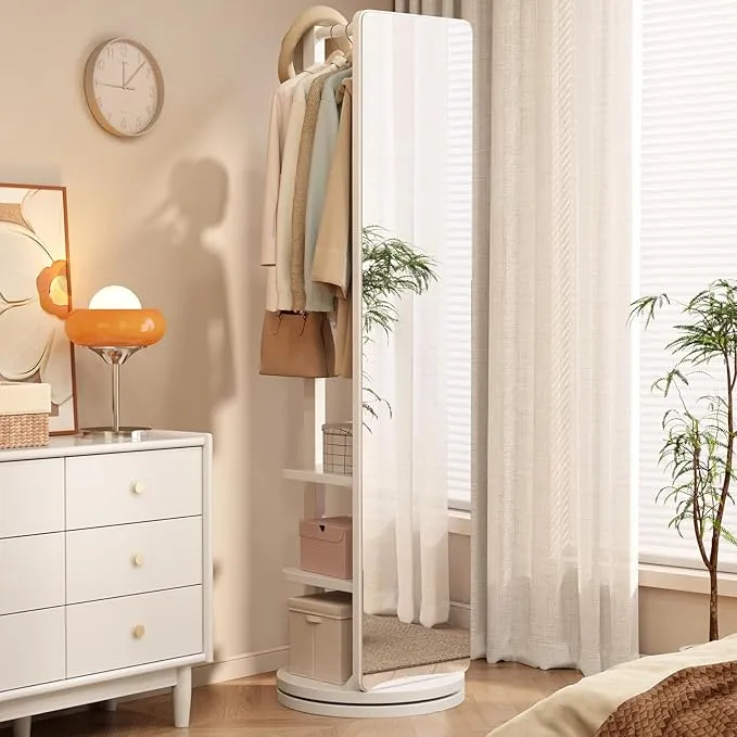 Miroir intégral avec porte-manteau