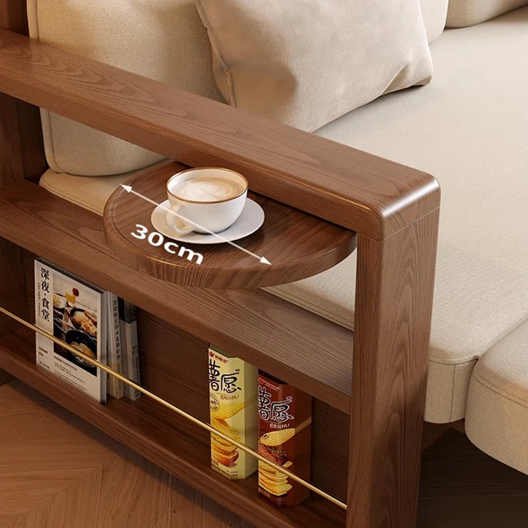 Canapé-lit rétractable multifonctionnel avec accoudoir large et étagère de rangement