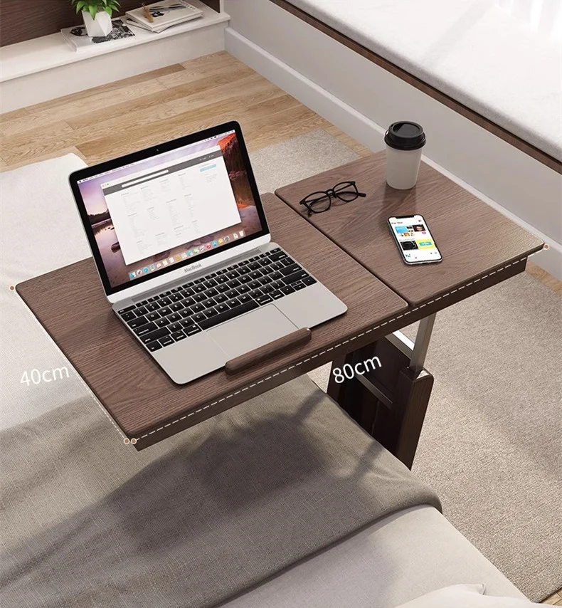 Table de bout en forme de C à hauteur réglable avec plateau inclinable