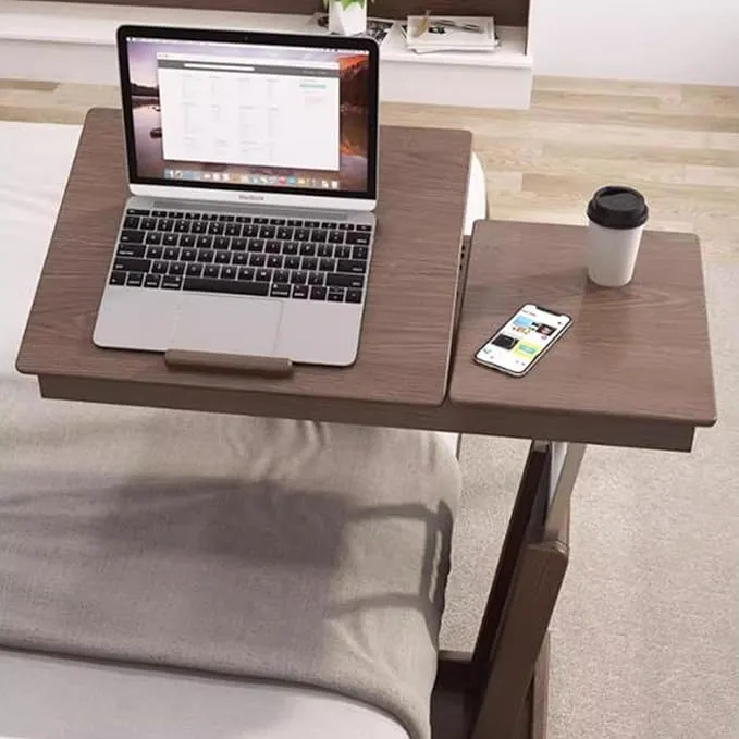 Table de bout en forme de C à hauteur réglable avec plateau inclinable