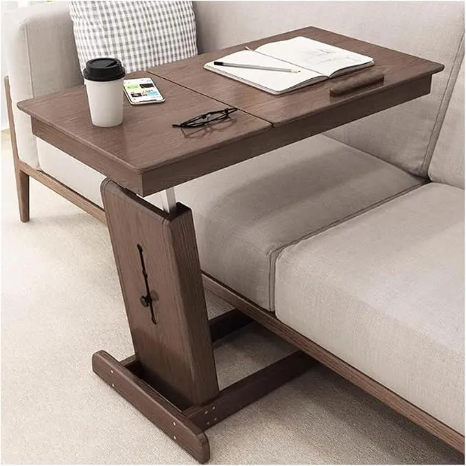 Table de bout en forme de C à hauteur réglable avec plateau inclinable