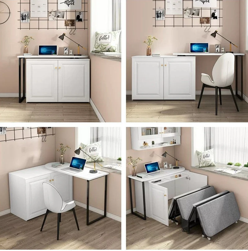 Lit pliant avec ensemble de combinaison de bureau rotatif à 360 degrés