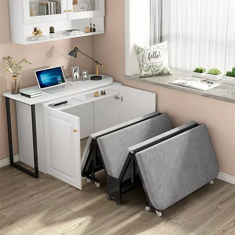 Lit pliant avec ensemble de combinaison de bureau rotatif à 360 degrés