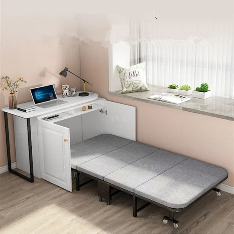 Lit pliant avec ensemble de combinaison de bureau rotatif à 360 degrés