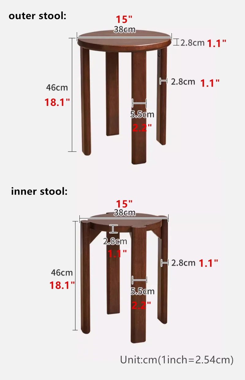 Tabourets 4 en 1 en bois massif