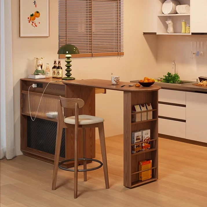 Table de bar rotative à 360 degrés avec armoire et tabourets