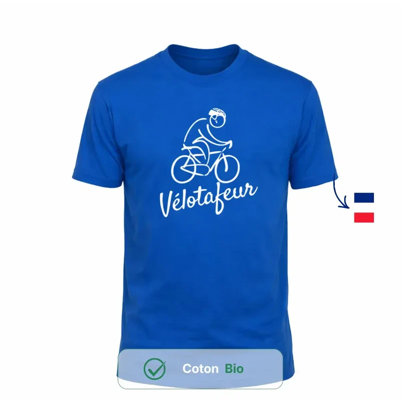 T-shirt Homme bleu roi | Vélo "Vélotafeur"