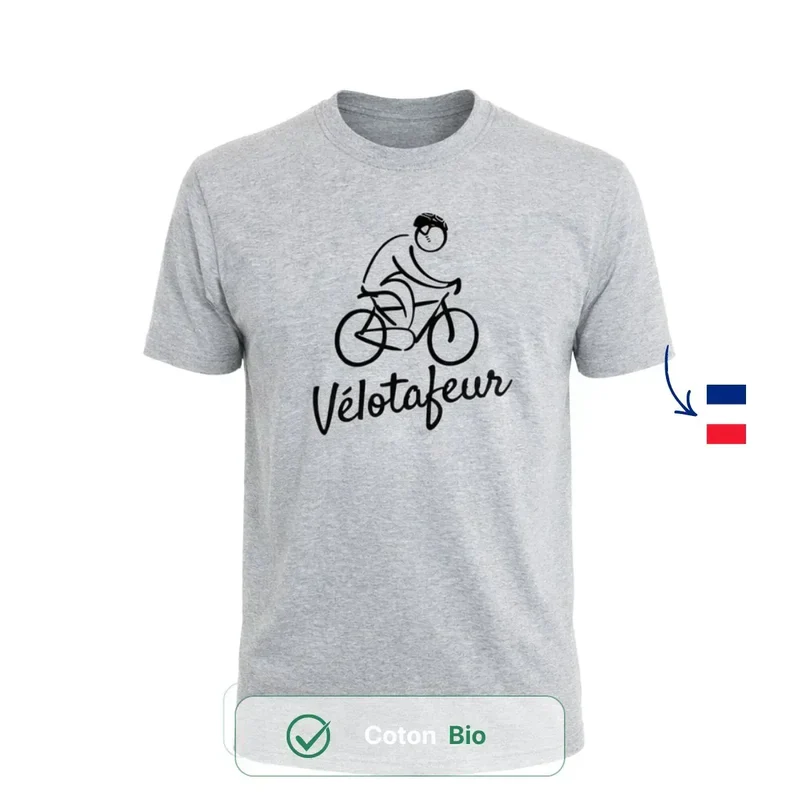 T-shirt Homme gris | Vélo "Vélotafeur"