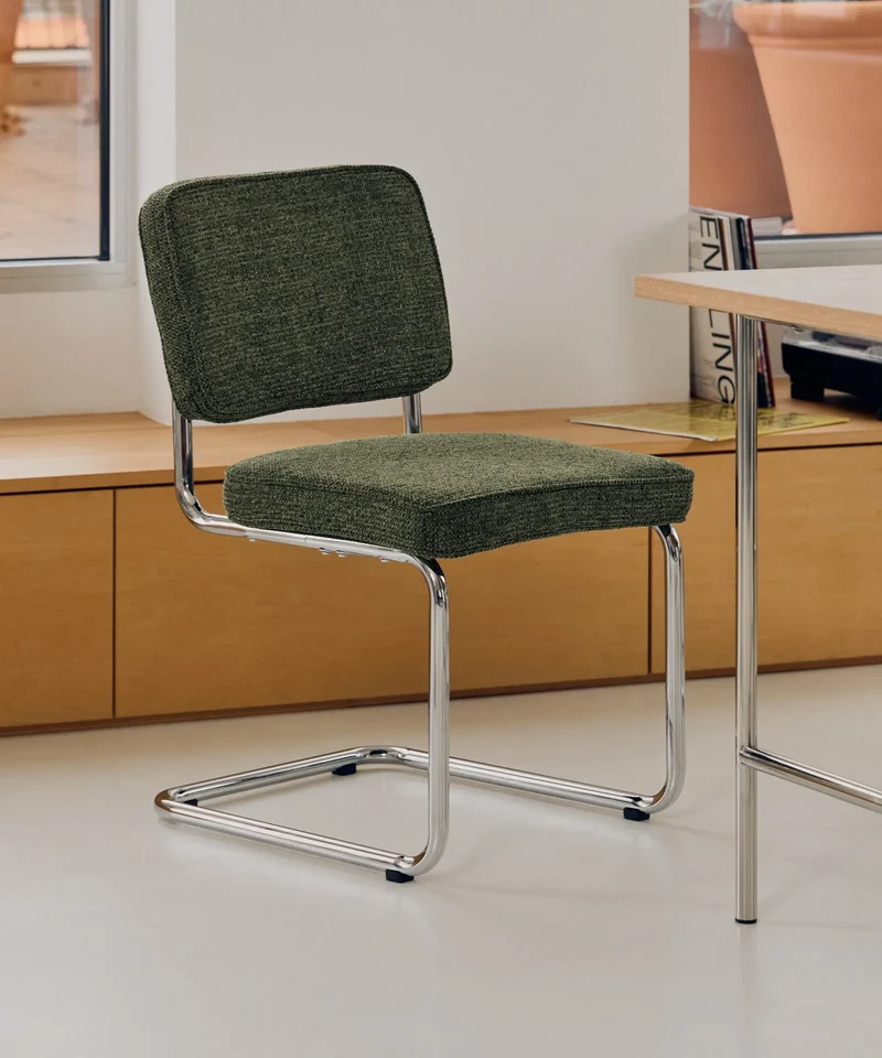 Silla de Comedor Tela y Metal Anela