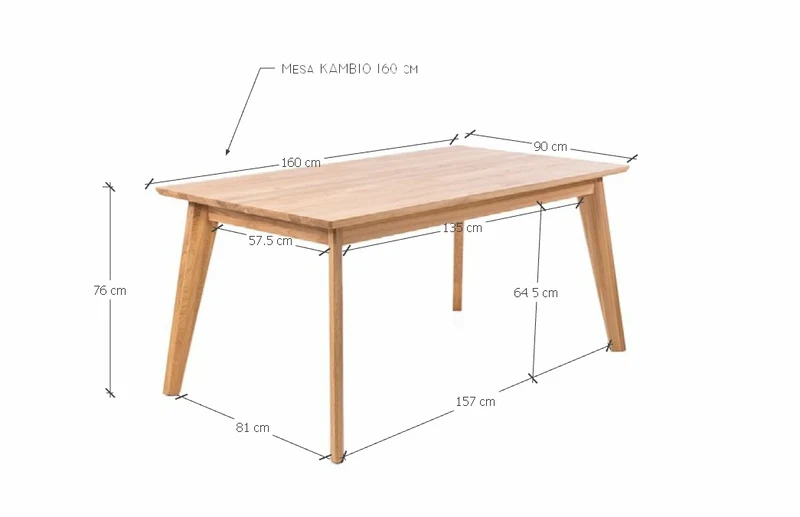 Table de repas fixe en chêne massif KAMBIO - VESKOR