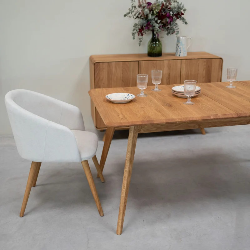 Table à manger extensible en bois massif de chêne Genève - NordicStory