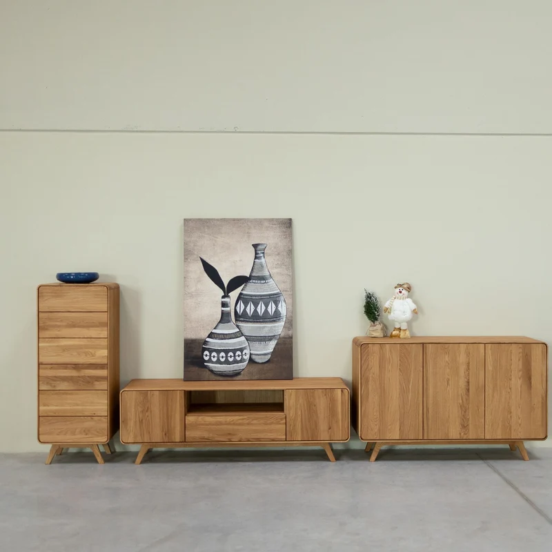 Buffet 3 portes en bois massif de chêne Genève 2 - NordicStory