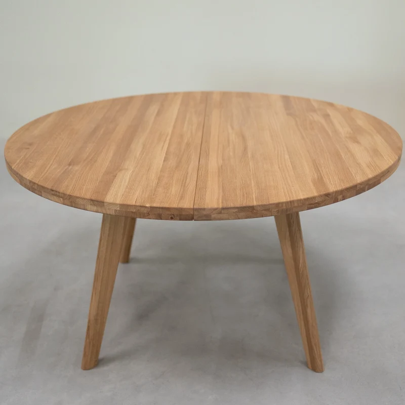 Table à manger ronde extensible en bois massif de chêne Léa - NordicStory