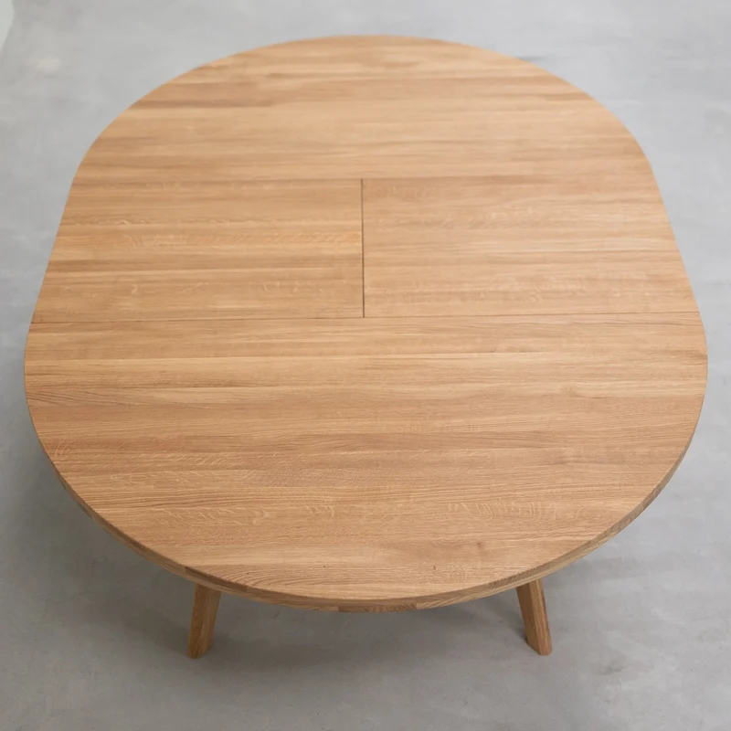 Table à manger ronde extensible en bois massif de chêne Léa - NordicStory
