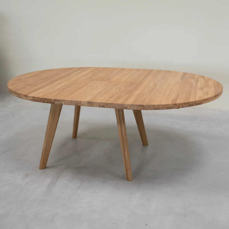Table à manger ronde extensible en bois massif de chêne Léa - NordicStory