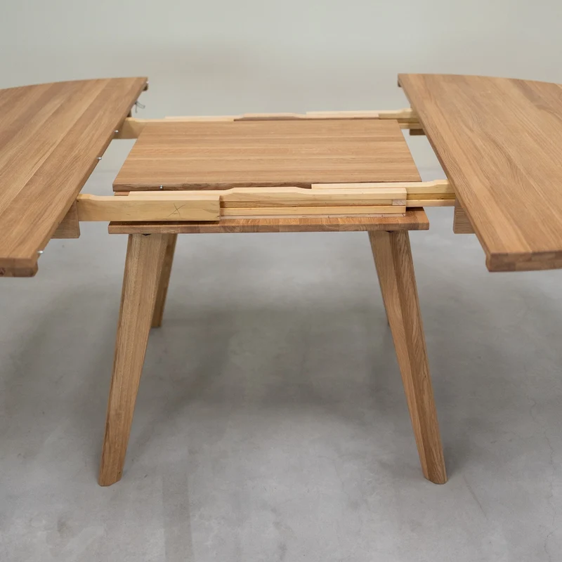 Table à manger ronde extensible en bois massif de chêne Léa - NordicStory