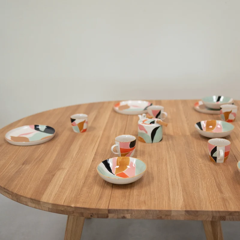 Table à manger ronde extensible en bois massif de chêne Léa - NordicStory