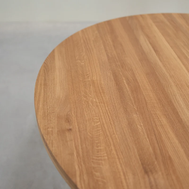 Table à manger ronde extensible en bois massif de chêne Léa - NordicStory