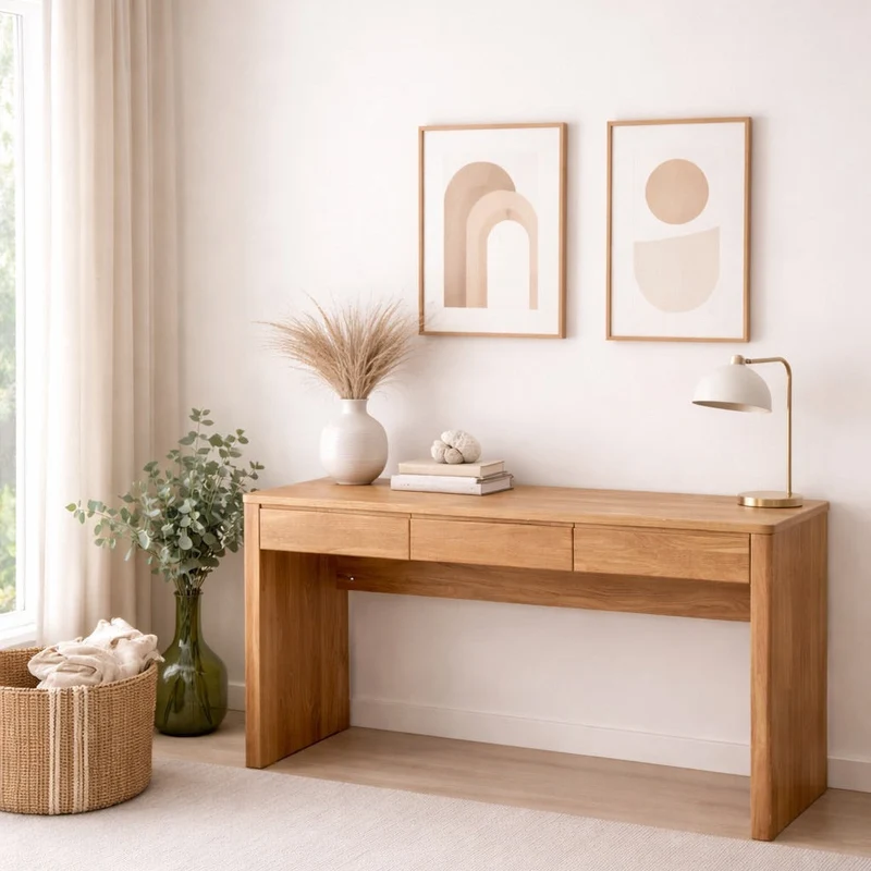 Bureau en bois massif de chêne Elsa - NordicStory