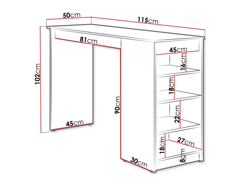 Table de bar MOBILIER 1 Comfivo Cedrus (Chêne Artisan)