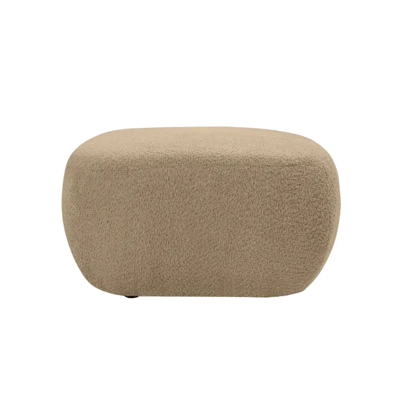 Pouf CASANOVA Santiago en tissu bouclette café