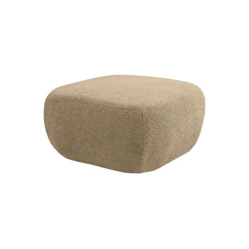 Pouf CASANOVA Santiago en tissu bouclette café