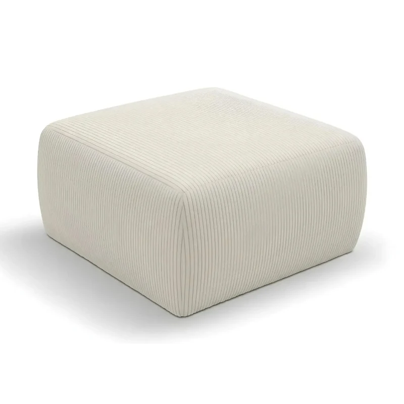 Pouf CASANOVA Elio en petit velours côtelé beige