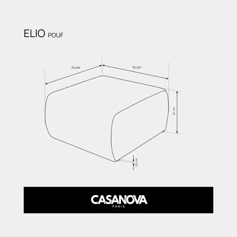 Pouf CASANOVA Elio en petit velours côtelé beige