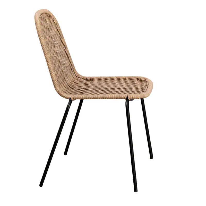 Lot de 4 chaises SKLUM Reiven empilable en rotin et métal
