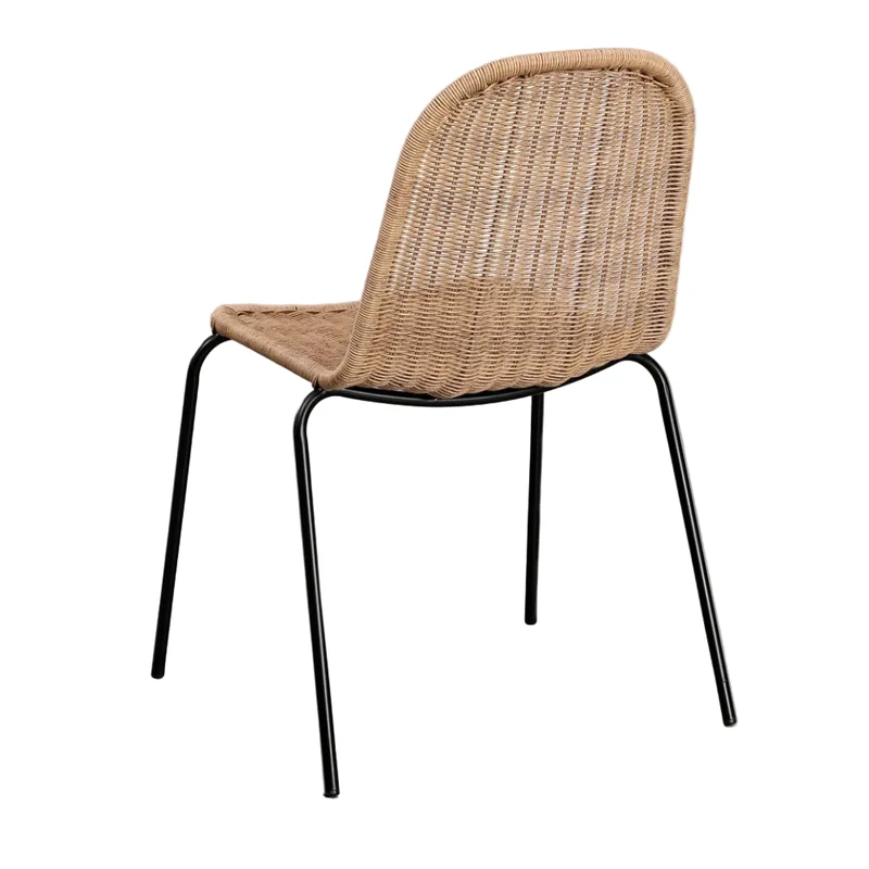 Lot de 4 chaises SKLUM Reiven empilable en rotin et métal