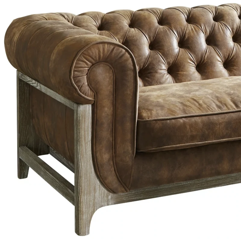 Canapé Chesterfield SWANSBORO 3 places marron Loberon