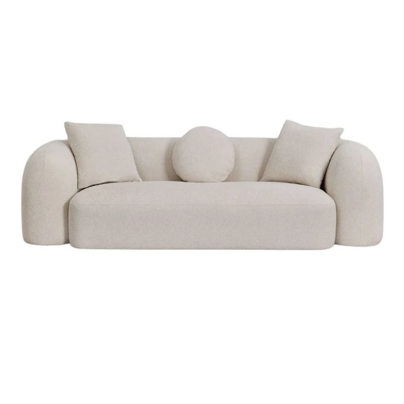 Canapé SKLUM Coco 3 places en tissu chenille épais Blanc