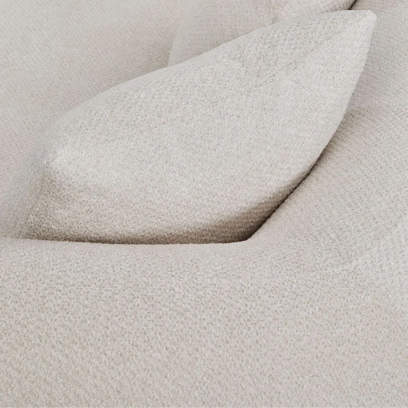 Canapé SKLUM Coco 3 places en tissu chenille épais Blanc