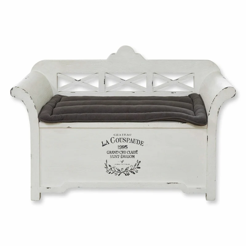 Banc LOBERON Fioen blanc gris effet vieilli