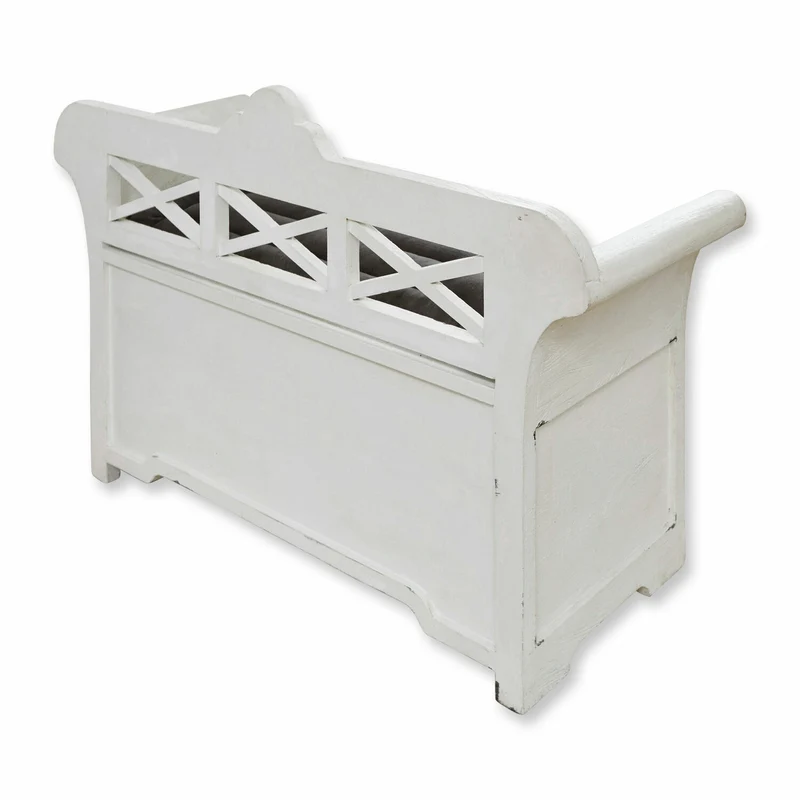 Banc LOBERON Fioen blanc gris effet vieilli