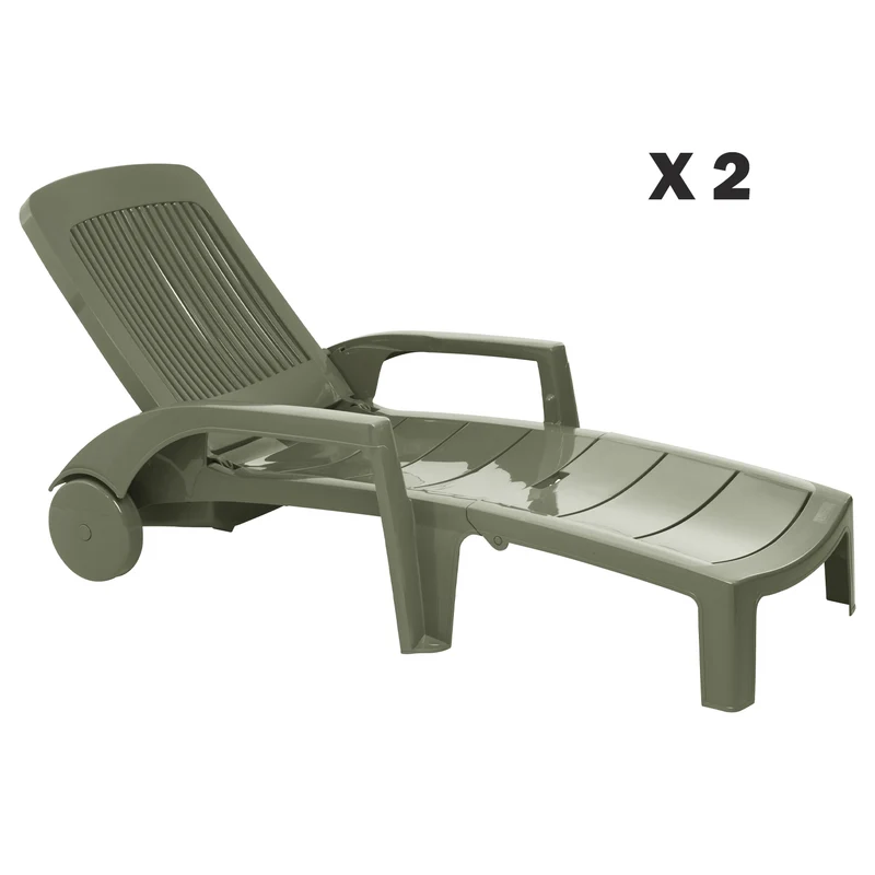 Lot de 2 bains de soleil Fidji