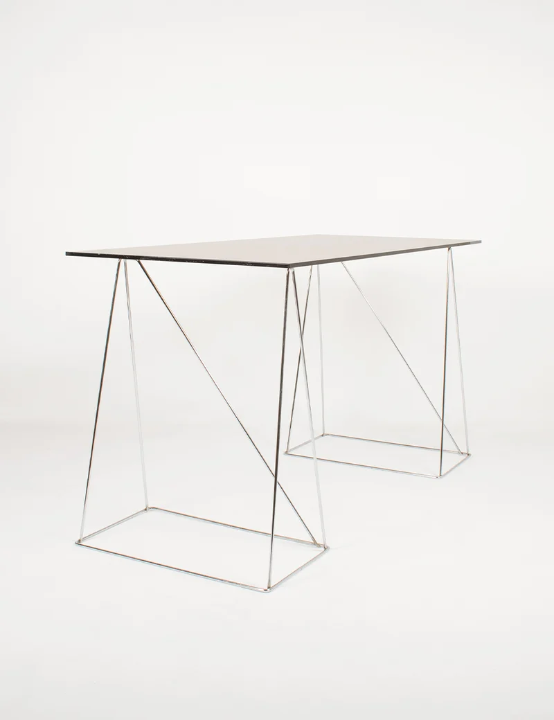 Table vintage tréteaux triangulaires