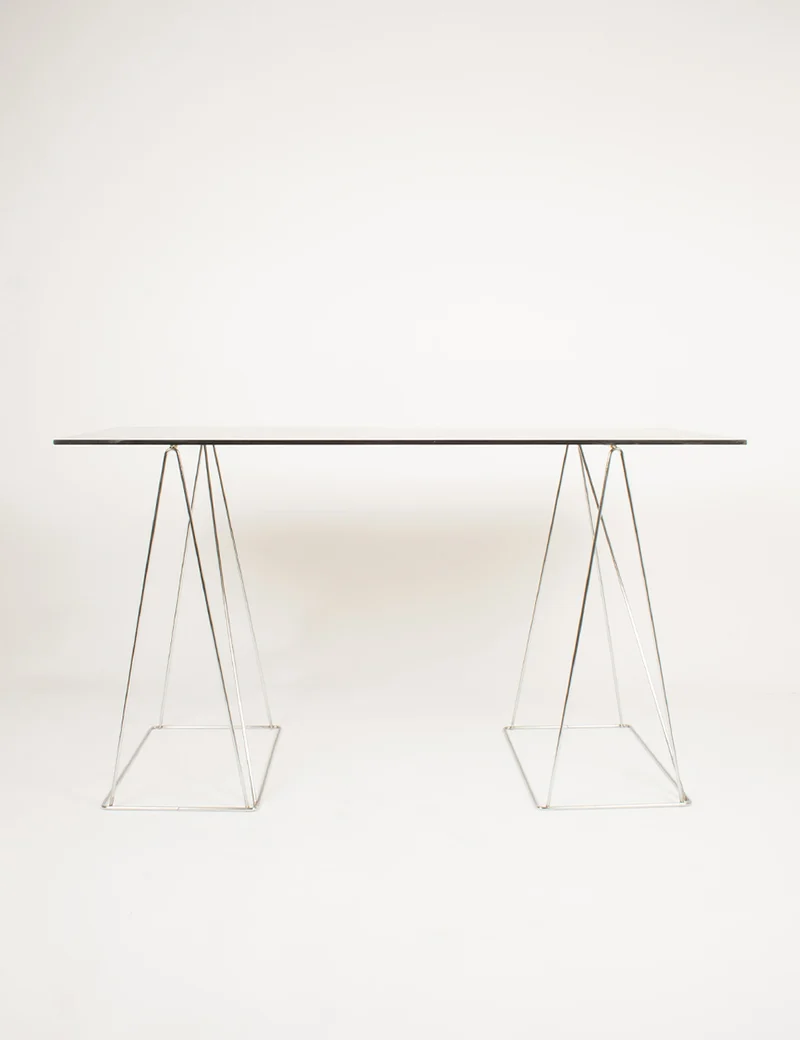 Table vintage tréteaux triangulaires