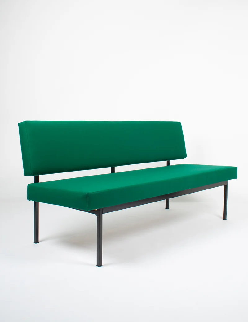 Banquette vintage vert émeraude