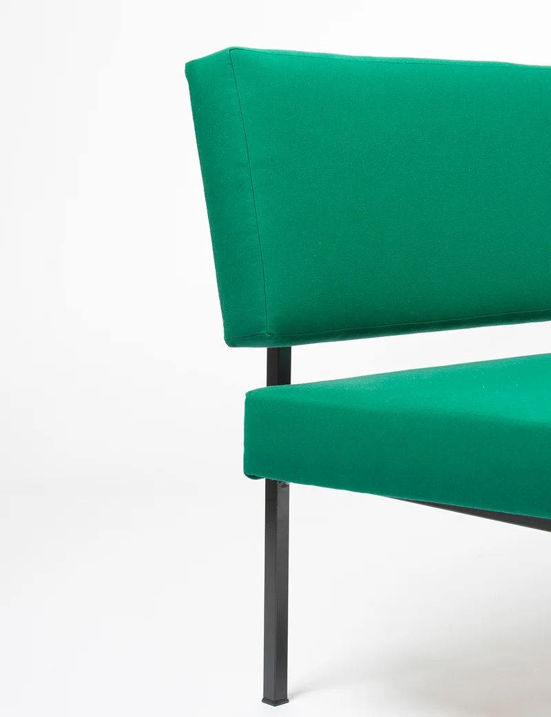 Banquette vintage vert émeraude