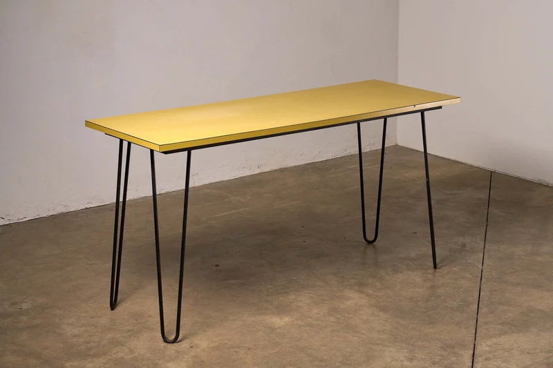 Mid-Century Yellow Console or Desk