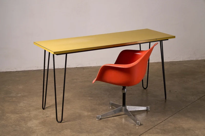 Mid-Century Yellow Console or Desk