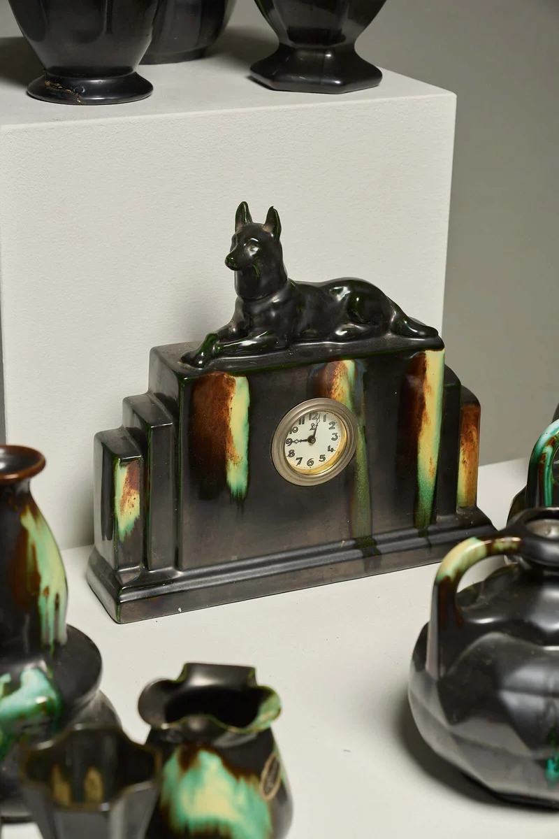 Large Collection of Belgian Art Deco Drip Glaze Ceramics 1920s