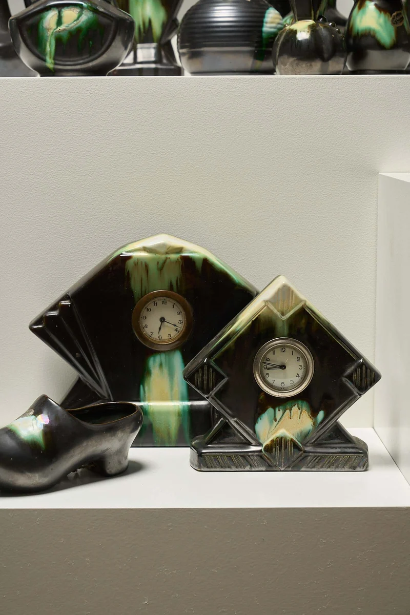Large Collection of Belgian Art Deco Drip Glaze Ceramics 1920s