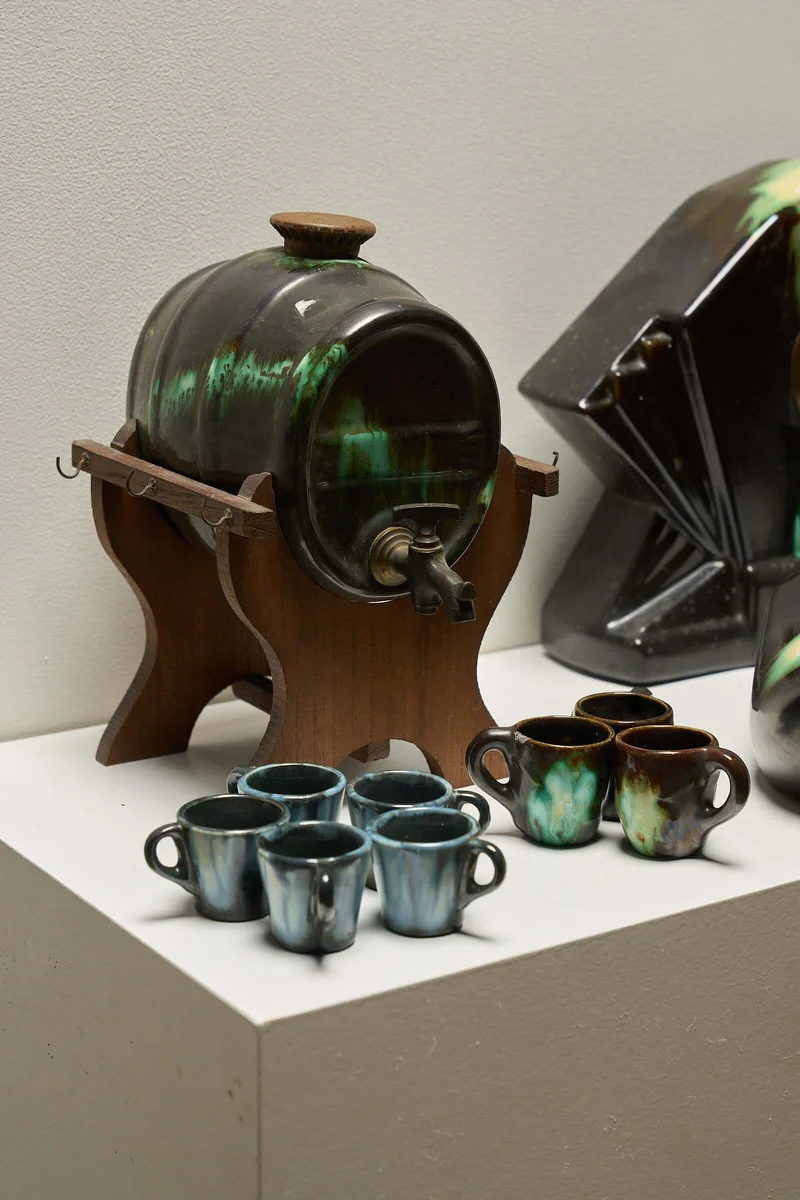 Large Collection of Belgian Art Deco Drip Glaze Ceramics 1920s