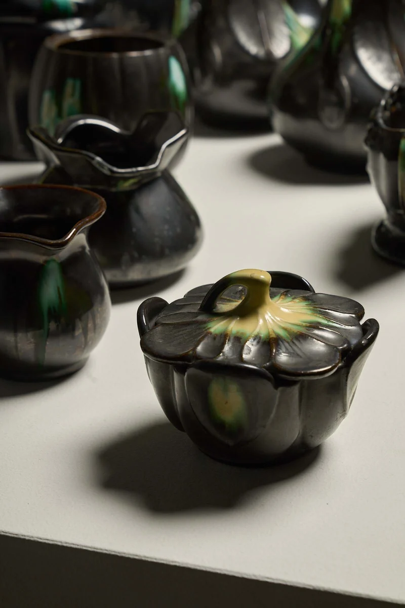 Large Collection of Belgian Art Deco Drip Glaze Ceramics 1920s