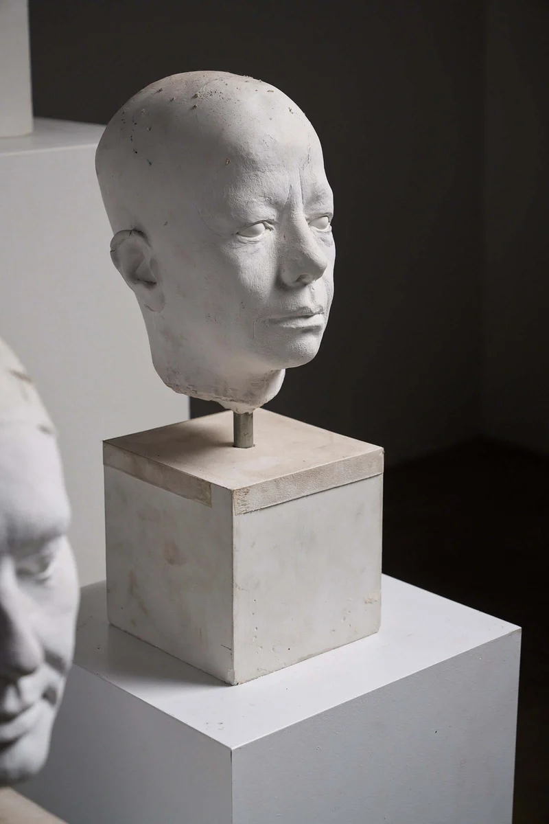 Set of Four Plaster Heads on Plinths