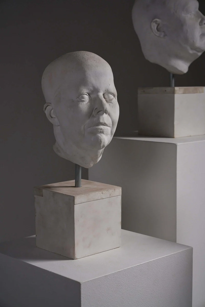Set of Four Plaster Heads on Plinths