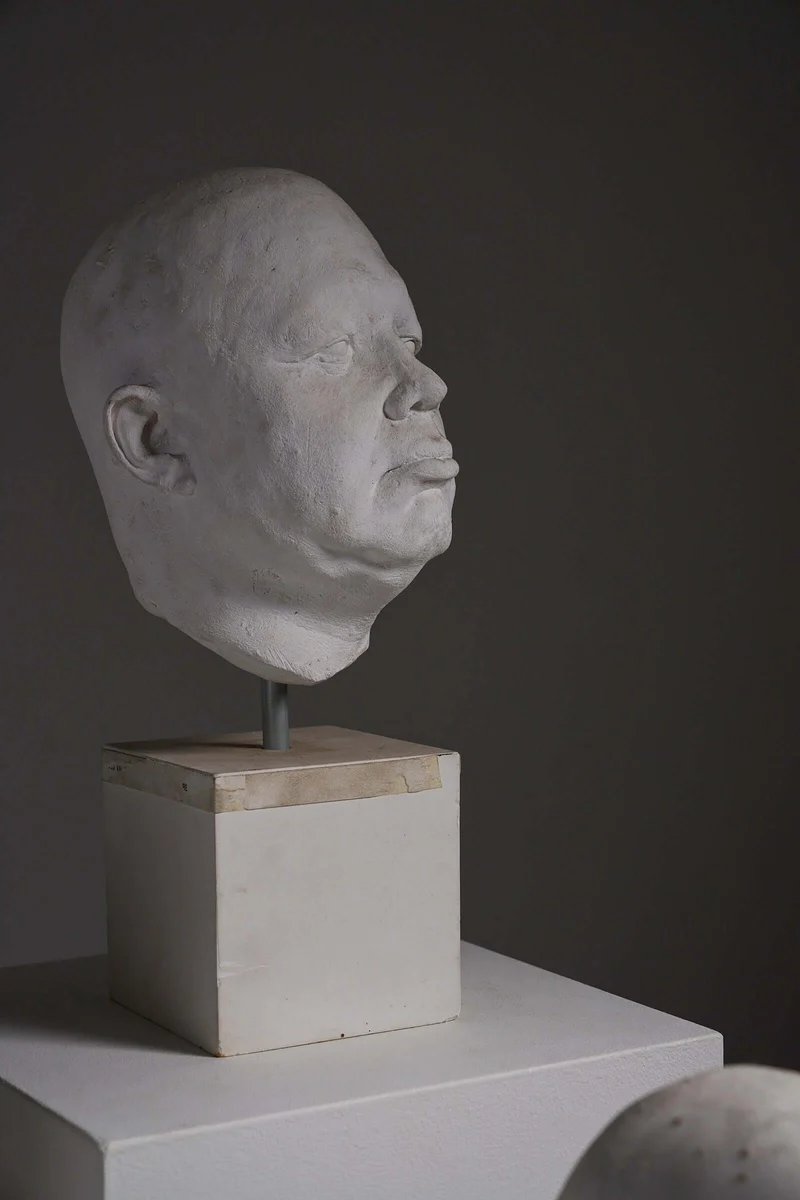 Set of Four Plaster Heads on Plinths