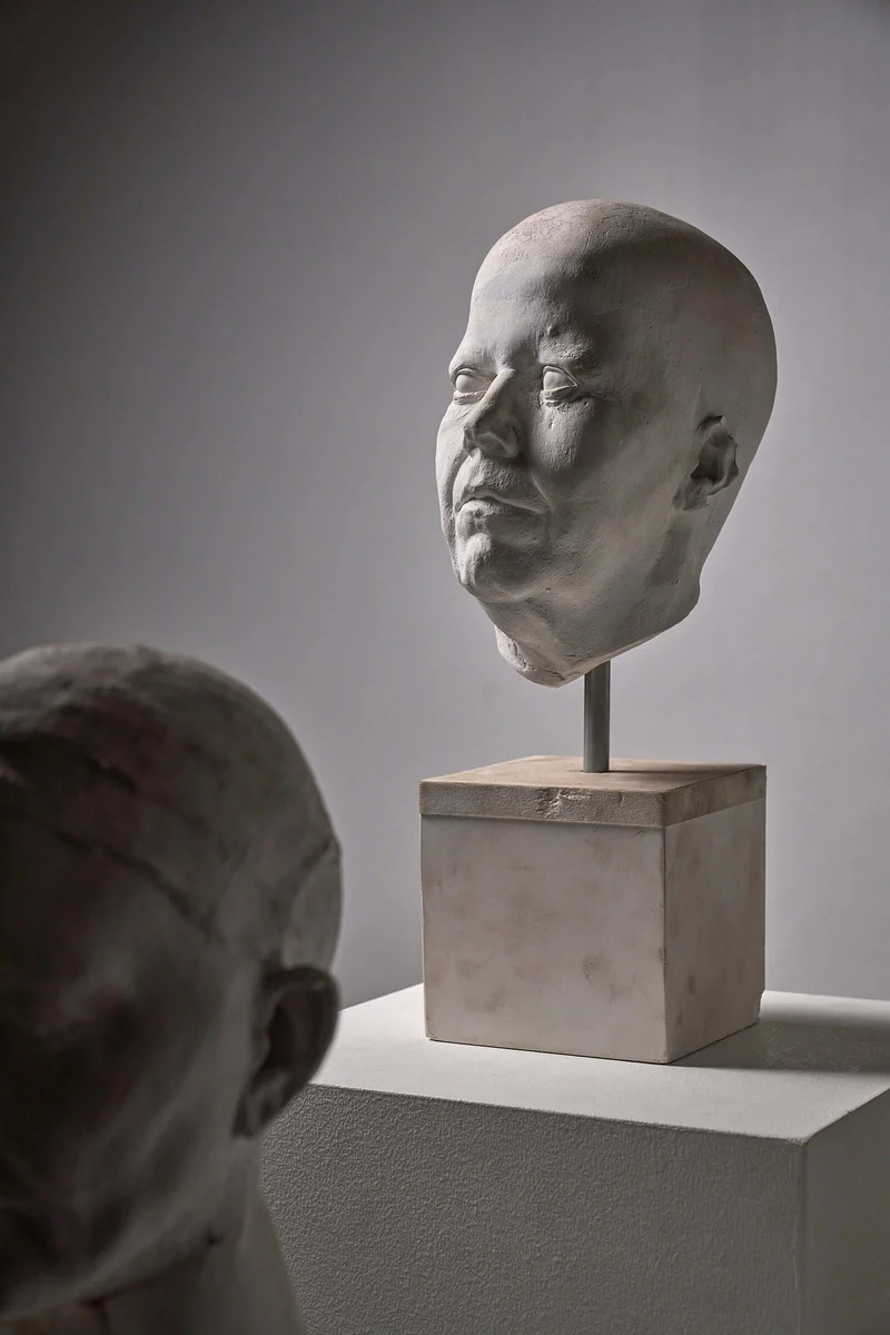 Set of Four Plaster Heads on Plinths